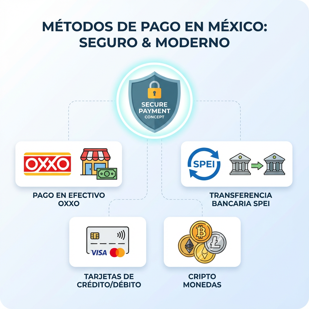 Métodos de pago en México OXXO SPEI